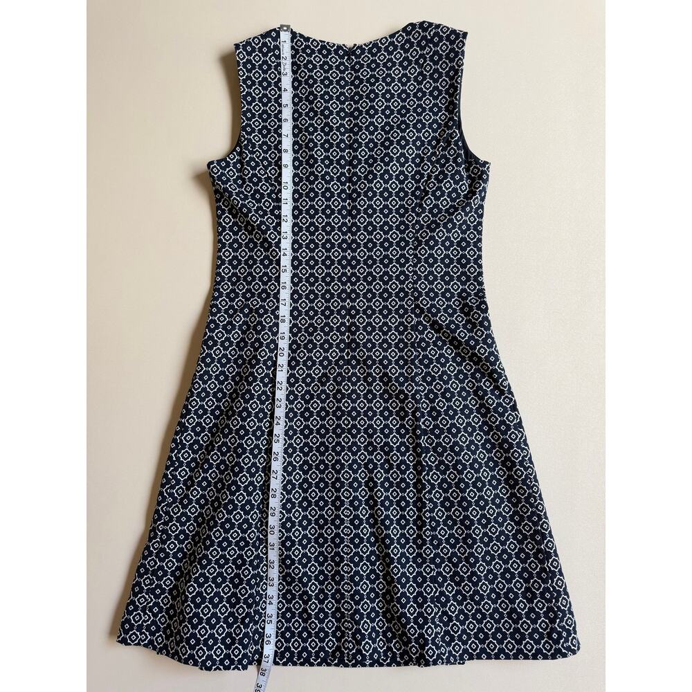 Brooks Brothers Women's Navy Blue Geometric Print Fit & Flare Dress Size 8 - Picture 8 of 13
